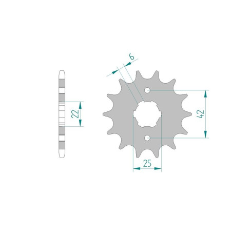 Kit chaine AFAM acier TGB 325 TARGET(6 cannelures) grossverzahnt pas 520 2008 à 2009