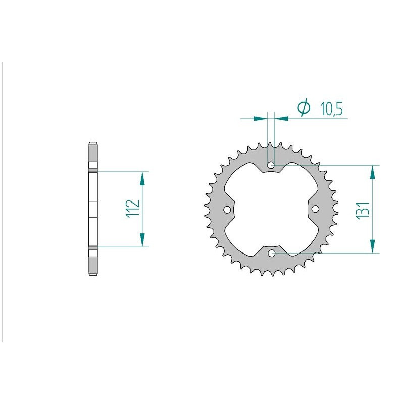 Kit chaine AFAM acier TGB 325 TARGET(6 cannelures) grossverzahnt pas 520 2008 à 2009