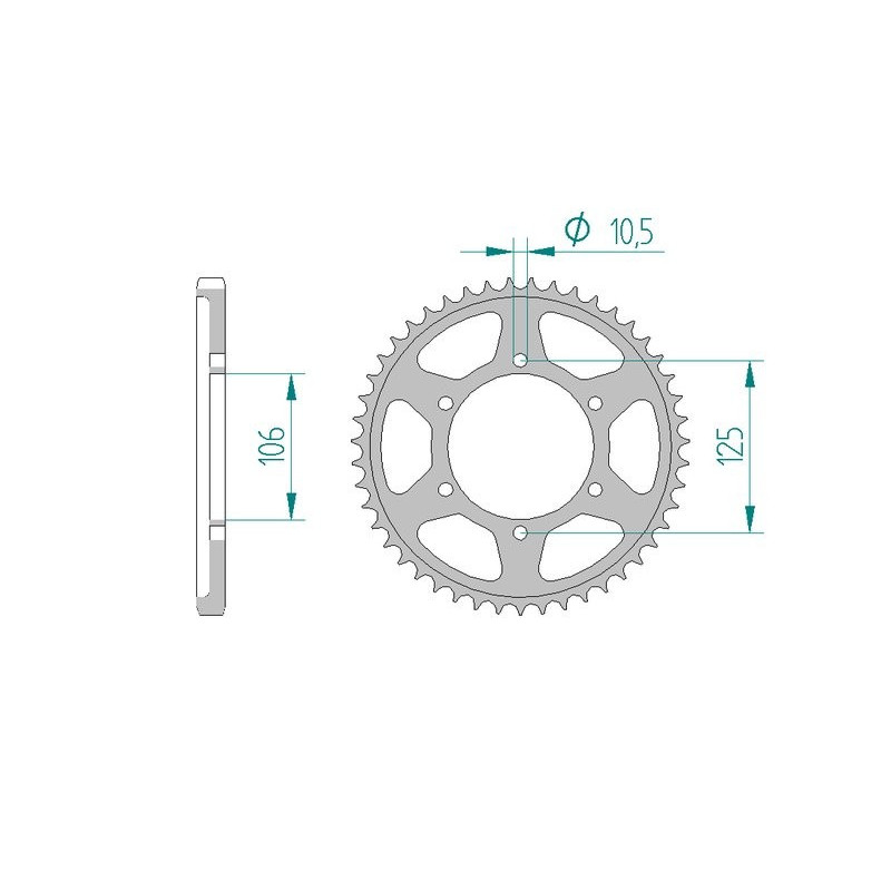 Kit chaine AFAM acier TRIUMPH 675 STREET TRIPLE pas 525 2007 à 2013