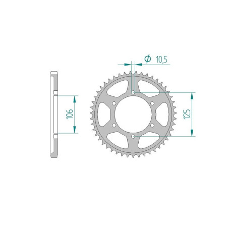 Kit chaine AFAM acier TRIUMPH 675 STREET TRIPLE pas 525 2007 à 2013