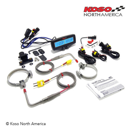 Compteur double EGT-02R KOSO compte-tours & temperature moteur capteur rapide