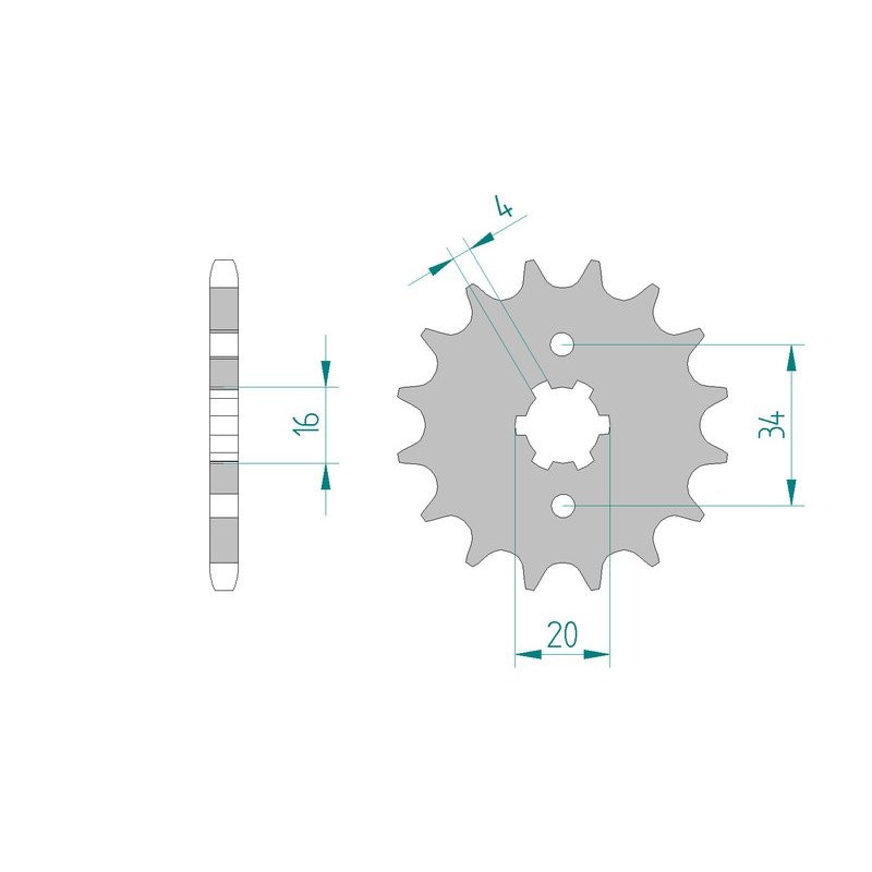 Kit chaine AFAM acier YAMAHA XT 125 12V pas 428 1988 à 1991