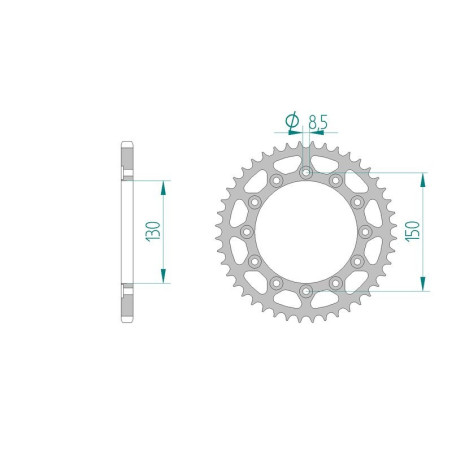 Kit chaine AFAM acier YAMAHA YZ 250 F Y,Z,A,B,D pas 520 2009 à 2013