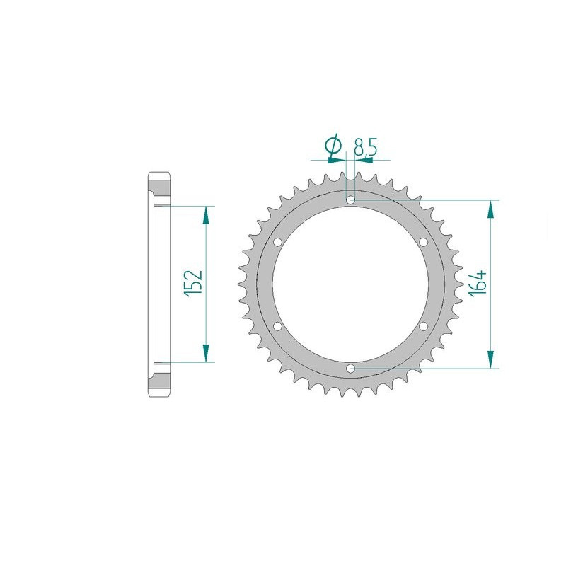 Kit chaine AFAM acier YAMAHA XT 500 1U6 pas 530 1977 à 1989