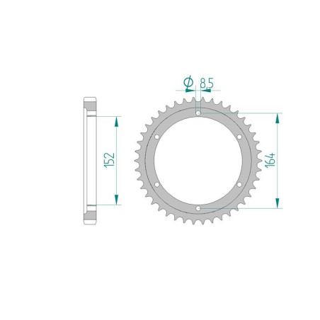 Kit chaine AFAM acier YAMAHA XT 500 1U6 pas 530 1977 à 1989