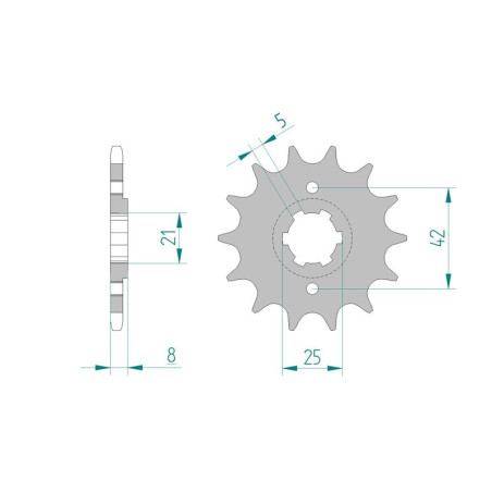 Kit chaine AFAM acier YAMAHA XT 550 5Y3 pas 520 1982 à 1983