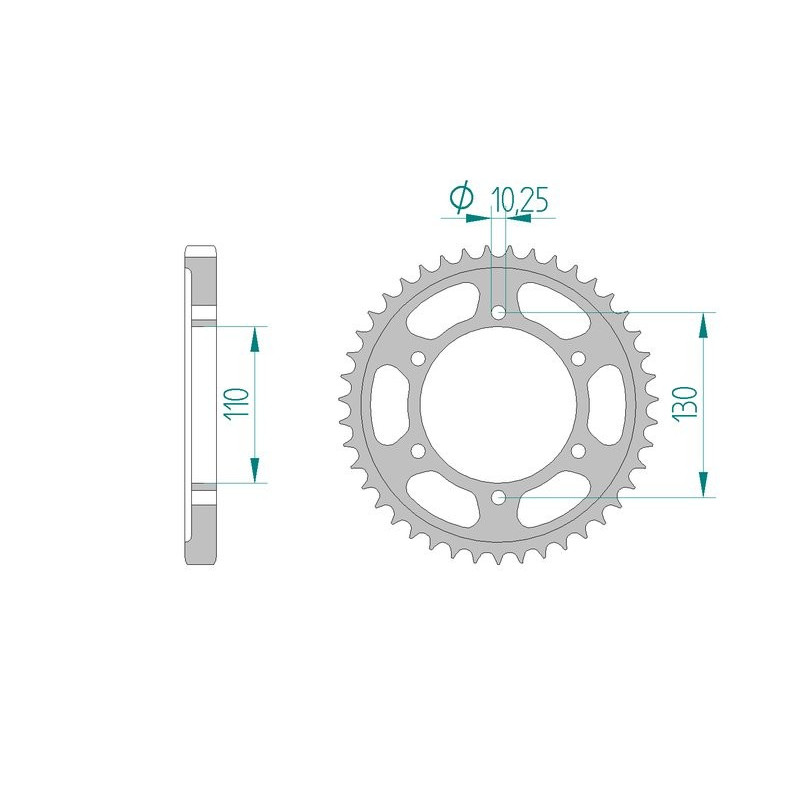 Kit chaine AFAM acier YAMAHA FZ 6 N 1B3 pas 530 2004 à 2007