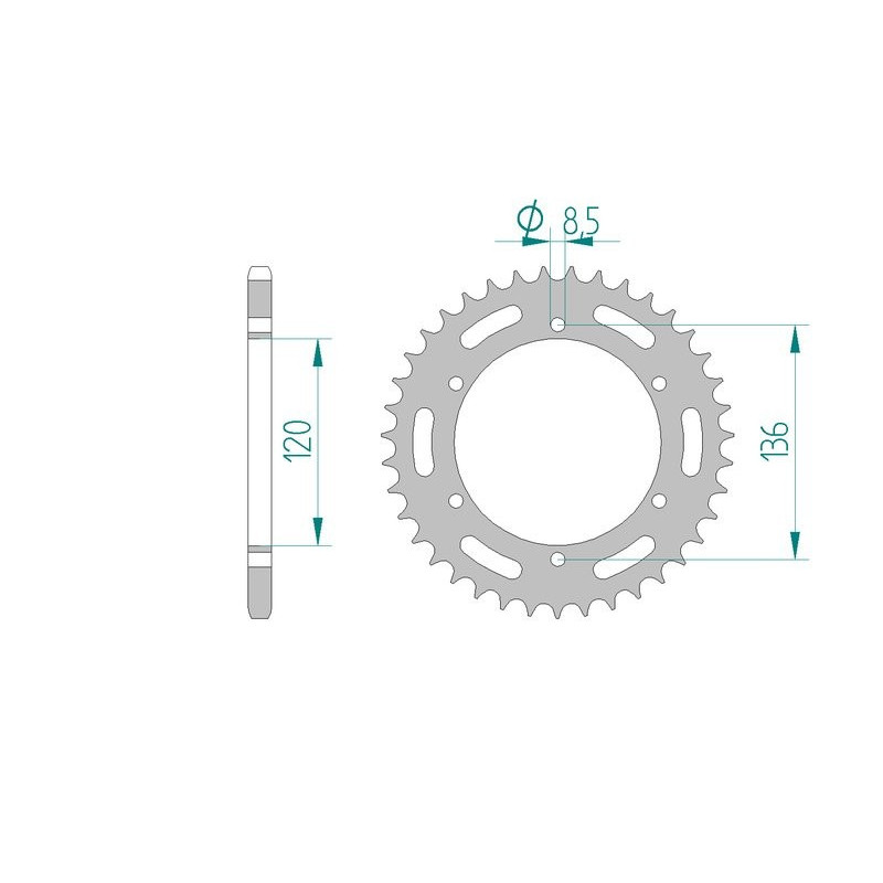 Kit chaine AFAM acier YAMAHA SZR 660 4SU pas 520 1996 à 1998