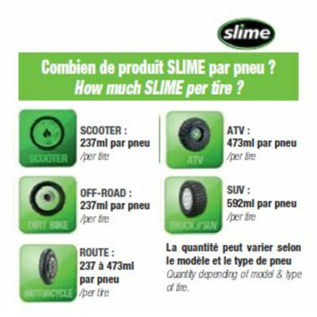 Kit SLIME chambre à air 237ML