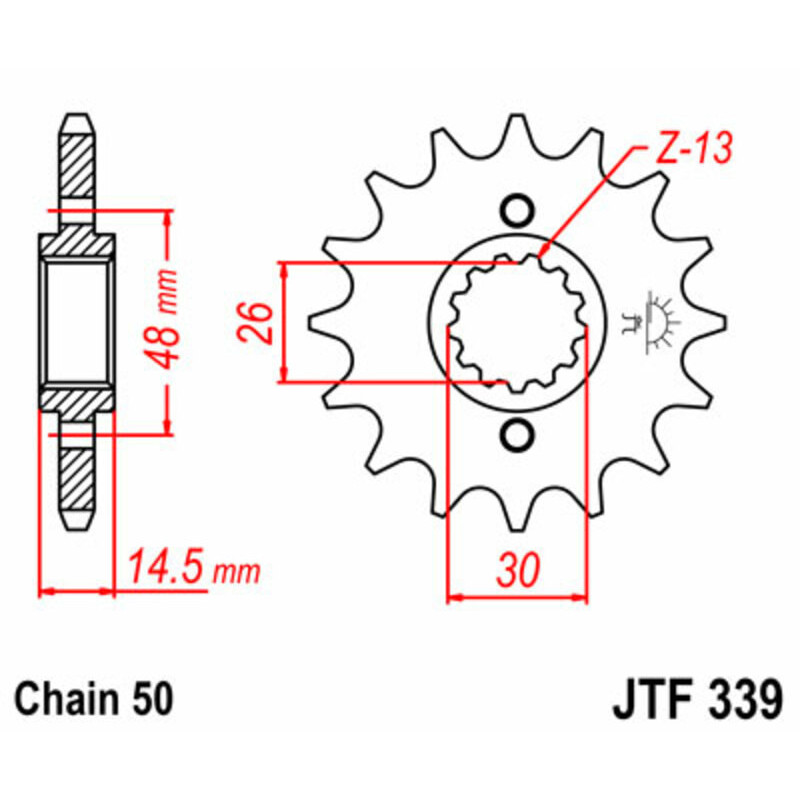 Pignon JT SPROCKETS acier standard 339 - 530