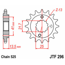 Pignon JT SPROCKETS acier standard 296 - 525 2