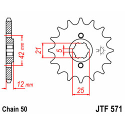 Pignon JT SPROCKETS acier standard 571 - 530 2
