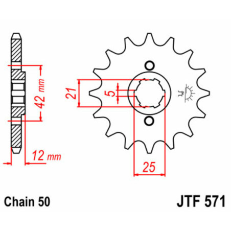 Pignon JT SPROCKETS acier standard 571 - 520