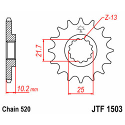 Pignon JT SPROCKETS acier standard 1503 - 525 2