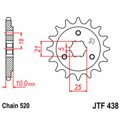 Pignon JT SPROCKETS acier standard 438 - 520 2