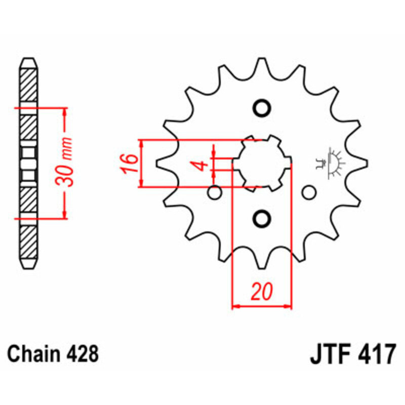 Pignon JT SPROCKETS acier standard 417 - 428