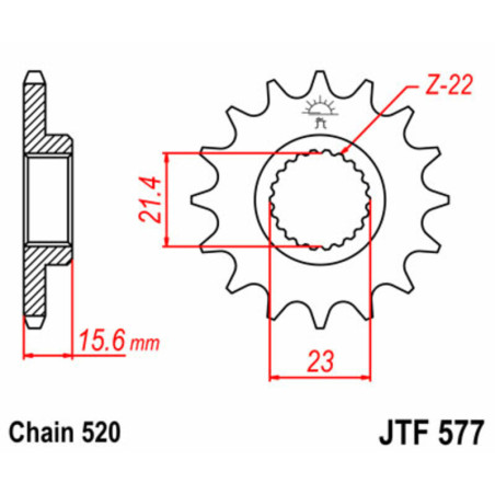 Pignon JT SPROCKETS acier standard 577 - 520