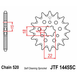 Pignon JT SPROCKETS acier anti-boue 1445 - 520 2