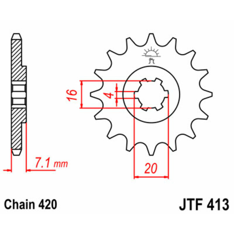 Pignon JT SPROCKETS acier standard 413 - 420