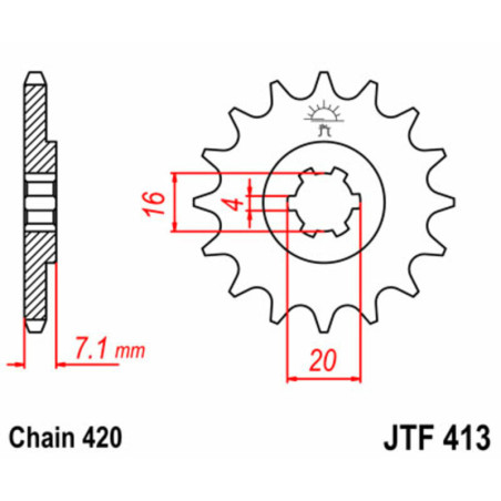 Pignon JT SPROCKETS acier standard 413 - 420
