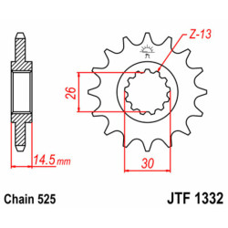 Pignon JT SPROCKETS acier standard 1332 - 525 2