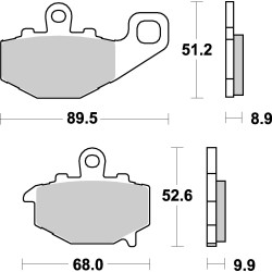 Plaquettes de frein moto SBS Sinter Arriére 687LS