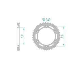 AFAM COURONNE ACIER au pas de 428 pour HONDA AFA10226