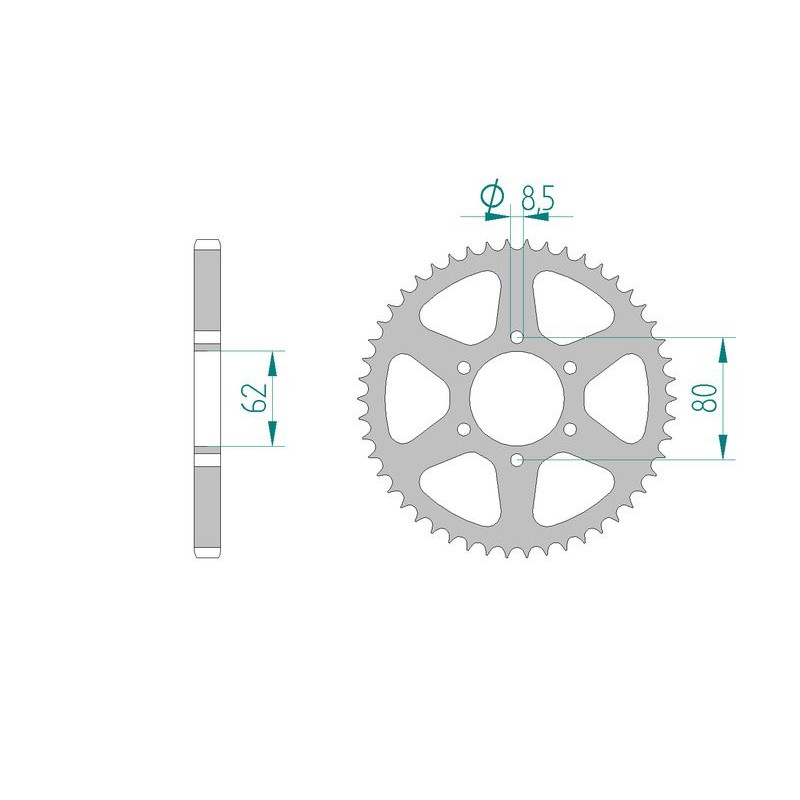 AFAM COURONNE ACIER au pas de 428 pour YAMAHA AFA12208