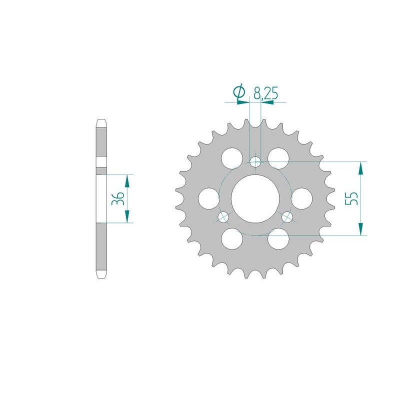 AFAM COURONNE ACIER au pas de 420 pour SUZUKI AFA14102