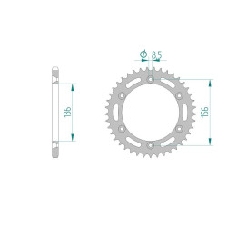 AFAM COURONNE ACIER au pas de 520 pour BETA AFA14206