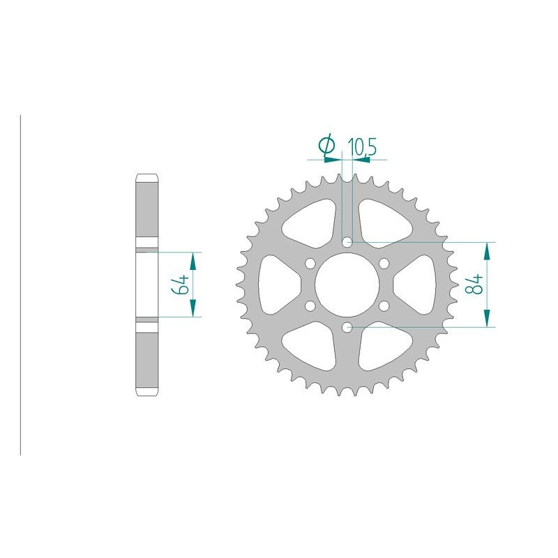 AFAM COURONNE ACIER au pas de 530 pour SUZUKI AFA14400