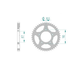 AFAM COURONNE ACIER au pas de 525 pour SUZUKI AFA14404
