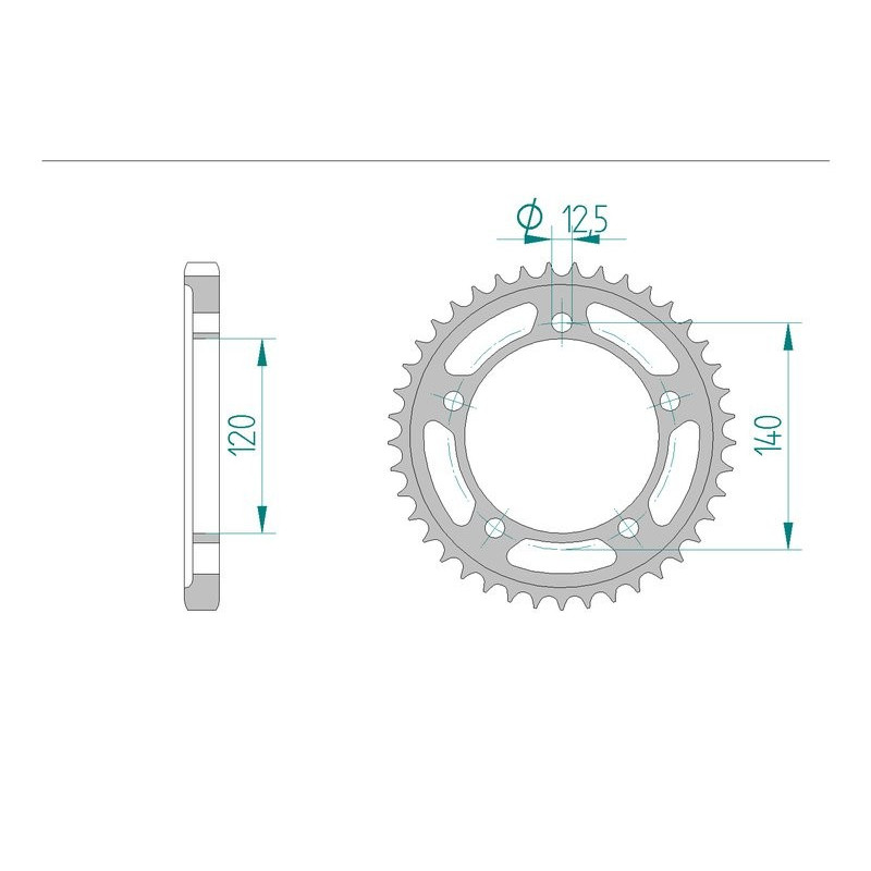 AFAM COURONNE ACIER au pas de 530 pour SUZUKI AFA14911