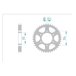 AFAM COURONNE ACIER au pas de 530 pour KAWASAKI AFA16402