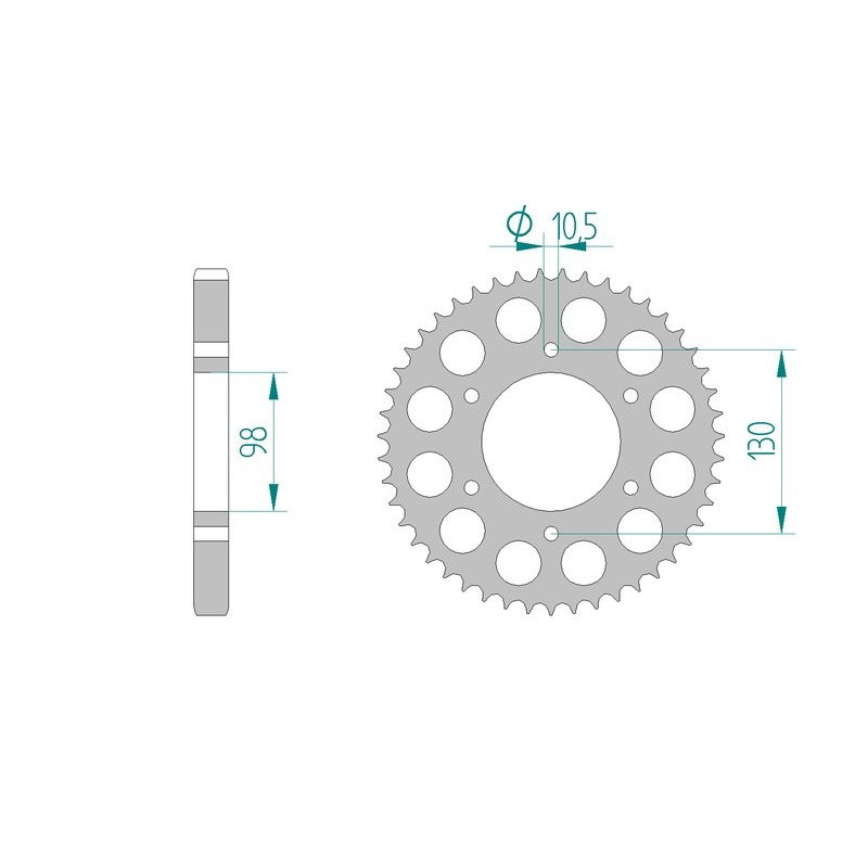 AFAM COURONNE ACIER au pas de 530 pour KAWASAKI AFA16602