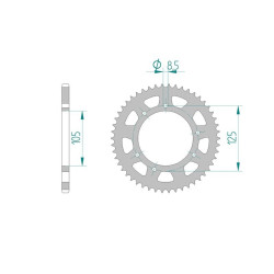 AFAM COURONNE ACIER au pas de 420 pour APRILIA/DERBI/GAS GAS/GILERA/MALAGUTI/MBK/MH/PEUGEOT/RIEJU/ROXON/YAMAHA AFA47103