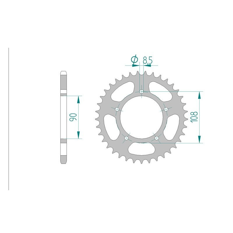 AFAM COURONNE ACIER au pas de 520 pour DUCATI AFA50601