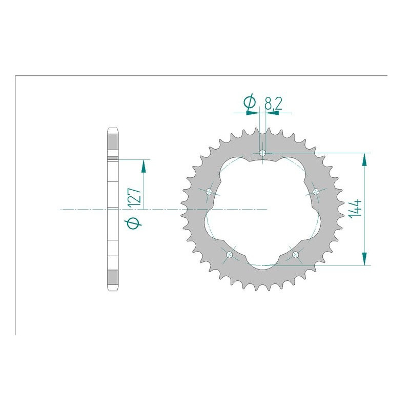 AFAM COURONNE ACIER au pas de 520 AFA50607