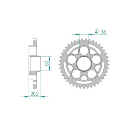 AFAM COURONNE ACIER au pas de 520 pour DUCATI AFA50614