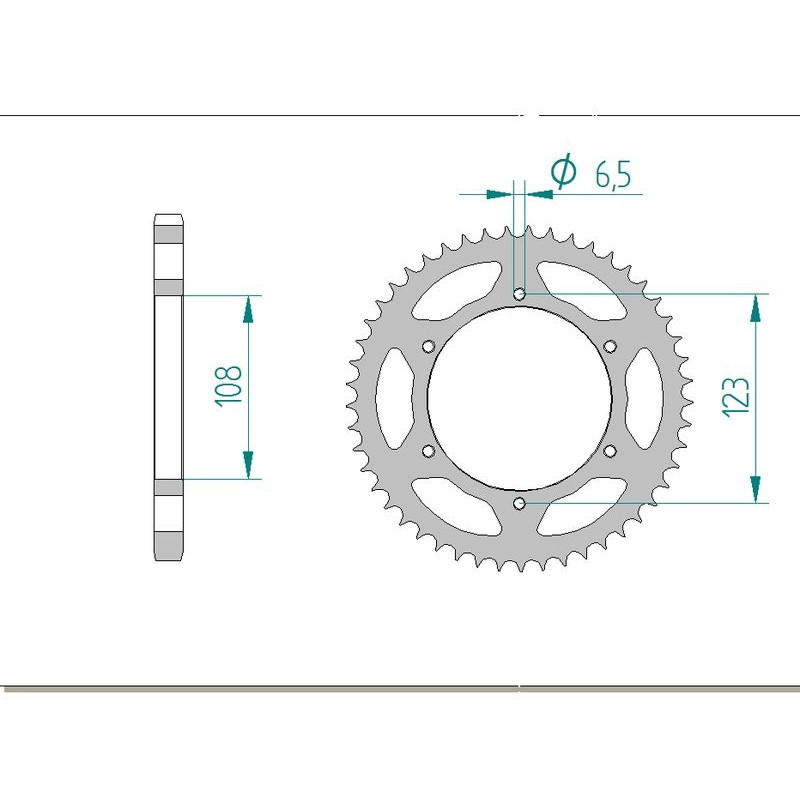 AFAM COURONNE ACIER au pas de 428 pour DERBI AFA92217