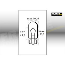 AMPOULE TEMOIN SANS CULOT W2,1x9,5D/W5W-T10 12V2W