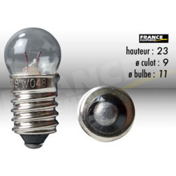 AMPOULE TEMOIN CULOT VIS E10 6V0.6W