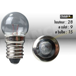 AMPOULE TEMOIN CULOT VIS E10 6V2.4W