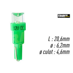AMPOULE VERTE TYPE W2x4.6D / T5 12V0.2W