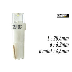 AMPOULE BLANCHE TYPE W2x4.6D / T5 12V0,2W