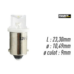 AMPOULE BLANCHE TYPE BA9S/T4W 12V0.29W