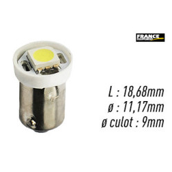 AMPOULE BLANCHE TYPE BA9S/T4W 12V0.24W