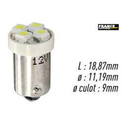 AMPOULE BLANCHE TYPE BA9S/T4W 12V0.32W