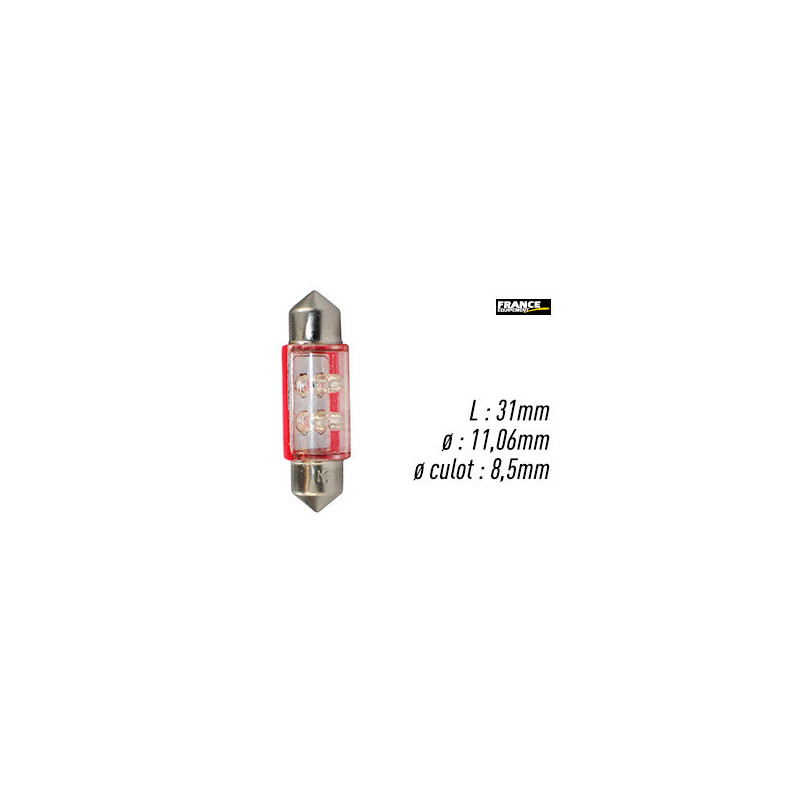 AMPOULE ROUGE TYPE S8,5D/C5W 12V0.27W