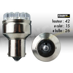 AMPOULE LED FEU STOP ET CLIGNOTANT BA15S 19 LEDS ROUGE